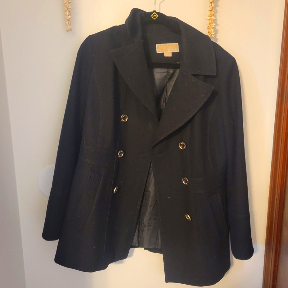 MICHAEL Michael Kors Black Coat w/ gold buttons - 14 - Picture 2 of 7
